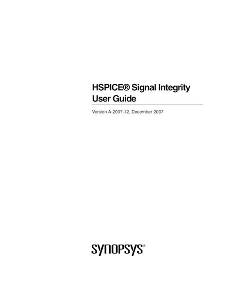 primesim manual pdf|HSPICE User Guide: Signal Integrity Simulation and Analysis.